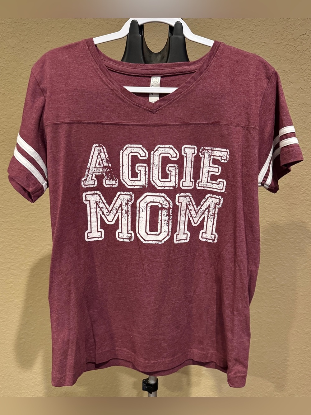 Texas Aggie Mom Maroon V-Neck Tee